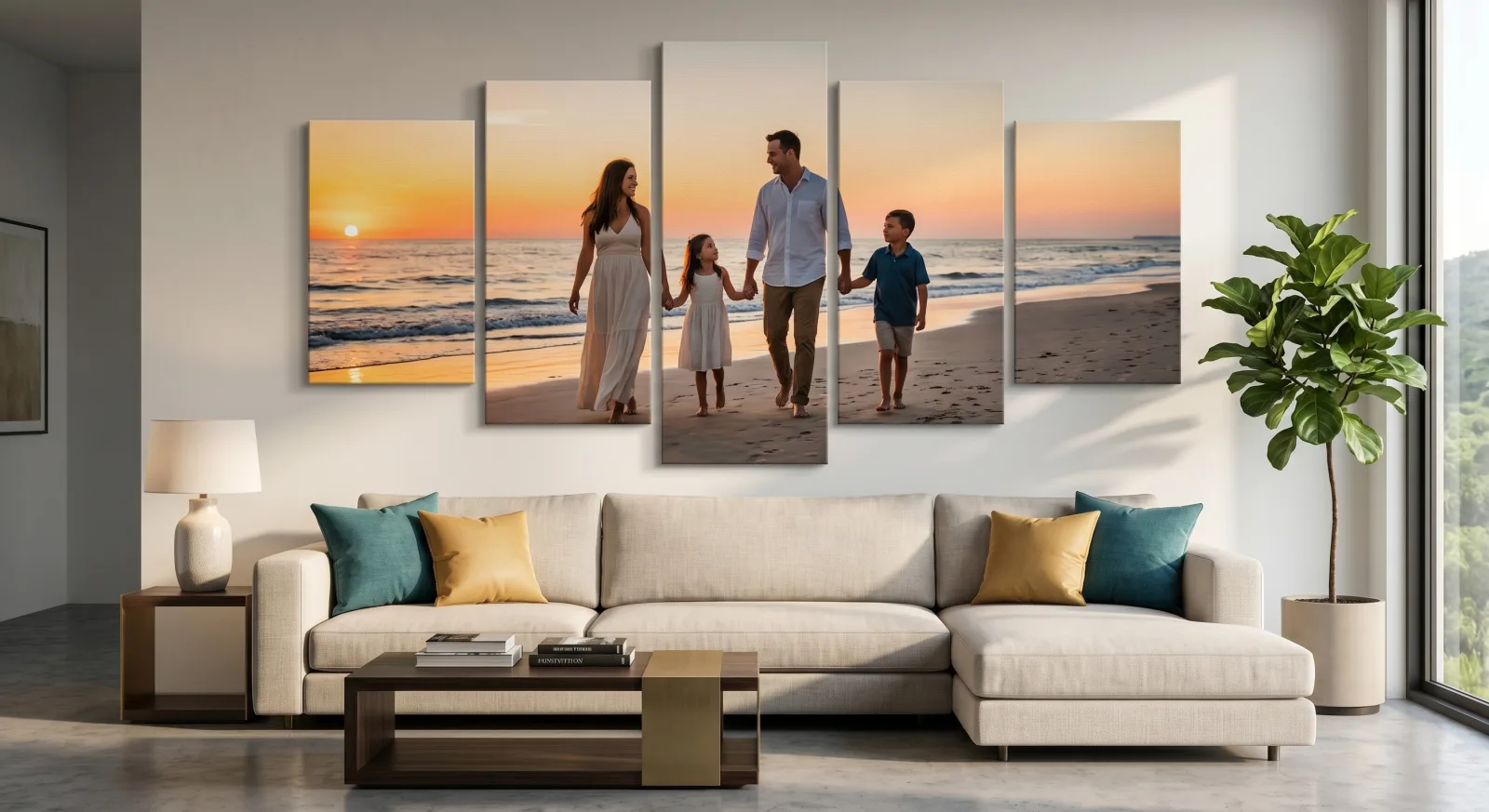Staggered 5 piece canvas wall display | PrintPosters.in