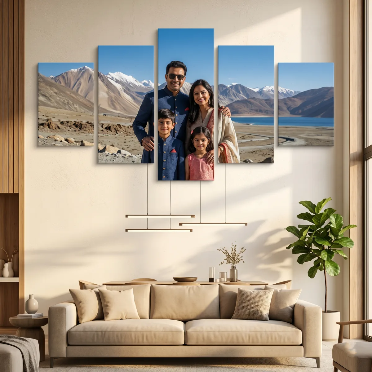 Five-piece canvas gallery wrap example | PrintPosters.in