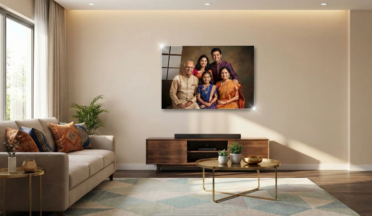 Acrylic frame on wall